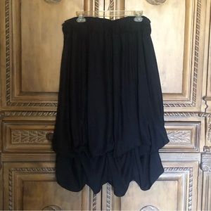 Ruched Black Lagenlook Skirt